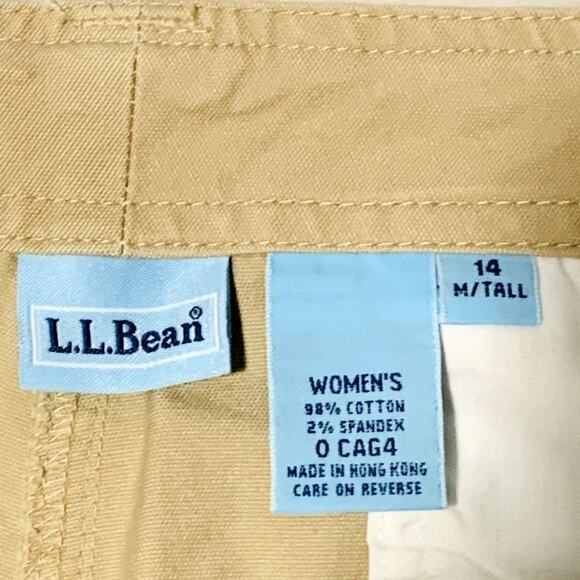 Women's L.L. BEAN Size 14 M/Tall Khaki Pants 0 CAG5 Basic Wardrobe Essential - Picture 2 of 7